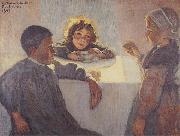 Eric Forbes-Robertson Breton Children Pont Aven (La Bonne Soupe) USA oil painting artist